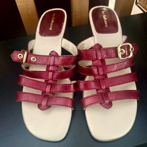 EUC Vintage Liz Claiborne Women's Burgundy Strappy Sandals